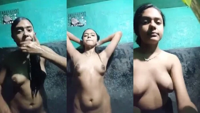 Hot Bengali Village Girl Taking Bath In Bathroom Video